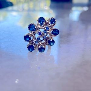 14k gold large sapphire ring